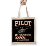 Humuts Funny Pilot In Progress Please Wait Helicopter Bez Kadın Günlük Çanta