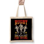 Humuts Funny Rugby Where You Get Points For Trying Pun Bez Uzun Saplı Açık Bej Rengi Çanta