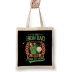 Humuts Funny The Only Iron Dad Knows How To Use Golf Club Bez Uzun Saplı Açık Bej Rengi Çanta