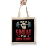 Humuts Funny This Is Not Sweat It's My Body Crying Gym Uzun Saplı Bez Çanta