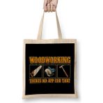 Humuts Funny Woodworking There's No App For That Pun Bez Uzun Saplı Açık Bej Rengi Çanta