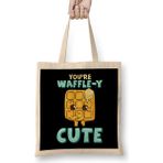 Humuts Funny Youre Waffle Y Cute Waffle Breakfast Pun Bez Uzun Saplı Açık Bej Rengi Çanta
