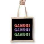Humuts Gandhi Quotes Gifts - Vintage Retro Rainbow Style Uzun Saplı Kadın Bez Çanta