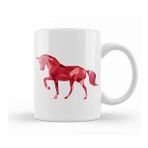 Humuts Geometric Animal Horse Kupa Bardak