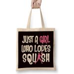 Humuts Girl Who Loves Squash Player Match Indoor Tennis Court Coach Bez Çanta