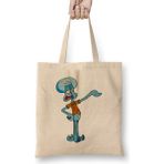 Humuts Grumpy Squidward 01 Açık Bej Uzun Saplı Bez Çanta