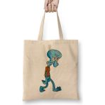 Humuts Grumpy Squidward Açık Bej Uzun Saplı Bez Çanta