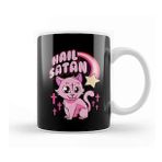 Humuts Hail Satan Cat Cute Rainbow Kitty Heavy Metal Pun Kupa Bardak