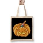 Humuts Halloween Jack O Lantern Unicorn Pixel Art Bez Kadın Günlük Çanta