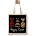 Humuts Happy Easter 02 Açık Bej Uzun Saplı Bez Çanta