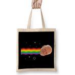 Humuts Harold Hide The Pain Nyan Cat Memeß Bez Uzun Saplı Açık Bej Rengi Çanta