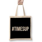 Humuts Hashtag Times Up Açık Bej Uzun Saplı Bez Çanta