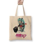Humuts Hatsune Miku One Piece Anime Naruto Death Note Hellsing Bez Uzun Saplı Açık Bej Rengi Çanta