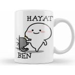 Humuts Hayat Beni Sıktı Komik Beyaz Porselen Kupa Bardak