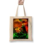 Humuts Helloween Straight Out of Hell Uzun Saplı Açık Bej Bez Çanta