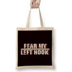 Humuts Hook Left Kickboxing Fighter Martial Arts Mma Coach Training Uzun Saplı Açık Bej Bez Çanta