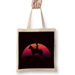 Humuts Horse Girl Sunset Equestrian Sport Horseshoe Stable Dressage Uzun Saplı Açık Bej Bez Çanta