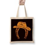 Humuts Horseshoe Cowboy Hat Horse Riding Equestrian Sport Saddle Uzun Saplı Açık Bej Bez Çanta