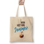 Humuts Hot Not Girl Mom Summer Uzun Saplı Açık Bej Bez Çanta