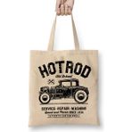 Humuts Hot Rod Old School Uzun Saplı Açık Bej Bez Çanta