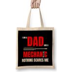Humuts I Am A Dad And A Mechanic Nothing Scare 01 Bez Uzun Saplı Açık Bej Rengi Çanta