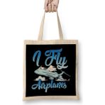 Humuts I Fly Airplanes Pilot Plane Piloting License Bez Çanta