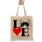 Humuts I Love Kedi Seni Seviyorum Kedi Cats Bez Bayan Günlük Çanta