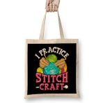 Humuts I Practice Stitch Craft Funny Cross Stitching Pun Bez Kadın Günlük Çanta