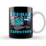 Humuts I Really Like Computers Nerdy Tech Guy Geek Beyaz Kupa