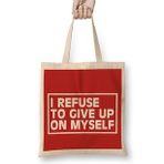 Humuts I Refuse to Give Up on Myself Gym Inspiration Bez Kadın Günlük Çanta