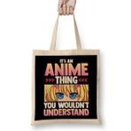 Humuts It's An Anime Thing You Wouldn't Understand Kawaii Uzun Saplı Açık Bej Bez Çanta