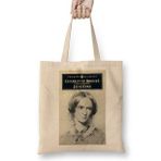 Humuts Jane Eyre Charlotte Bronte Jan Eyre And Mr Rochester Bez Uzun Saplı Açık Bej Rengi Çanta