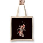 Humuts Japanese Art Cat Kendo Katana Samurai Ninja Shinobi Warrior Uzun Saplı Açık Bej Bez Çanta