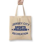 Humuts Jersey City Sports Program Worn By Chris Stein Uzun Saplı Açık Bej Bez Çanta