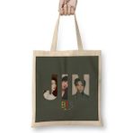 Humuts Jin Bts Army Gift University Uzun Saplı Açık Bej Bez Çanta