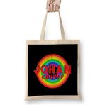 Humuts Johan Cruyff - Vintage Retro Rainbow Style Açık Bej Uzun Saplı Bez Çanta