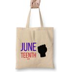 Humuts Juneteenth Day 2021 Açık Bej Uzun Saplı Bez Çanta