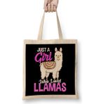 Humuts Just A Girl Who Loves Llamas Cute & Funny Lama Bez Kadın Günlük Çanta