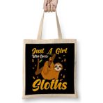 Humuts Just A Girl Who Loves Sloths Cute & Funny Sloth Bez Kadın Günlük Çanta