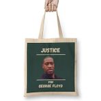 Humuts Justice For George Floyd 4 Black Lives Matter Açık Bej Uzun Saplı Bez Çanta