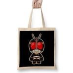 Humuts Kamen Rider Black Chibi Açık Bej Uzun Saplı Bez Çanta
