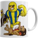 Humuts Kanarya Kartal Aslan Boğazlıyor Sarı Lacivert Kanarya T-Shirt Kupa