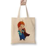 Humuts Kawaii Anna Elsa Açık Bej Uzun Saplı Bez Çanta