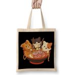 Humuts Kawaii Cute Anime Cats Otaku Japanese Ramen Noodles Gift Bez Kadın Günlük Çanta