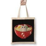 Humuts Kawaii Cute Funny Japanese Anime Cat In A Noodles Ramen Bez Kadın Günlük Çanta