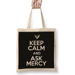 Humuts Keep Calm And Ask Mercy Overwatch Bez Uzun Saplı Açık Bej Rengi Çanta