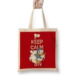 Humuts Keep Calm On Donald Duck Bez Uzun Saplı Açık Bej Rengi Çanta