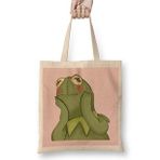 Humuts Kermit The Frog Açık Bej Uzun Saplı Bez Çanta