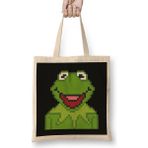 Humuts Kermit The Muppets Pixel Character Bez Uzun Saplı Açık Bej Rengi Çanta