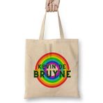 Humuts Kevin De Bruyne Vintage Retro Rainbow Style Bez Uzun Saplı Açık Bej Rengi Çanta